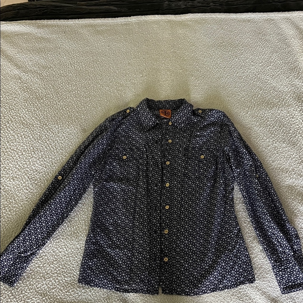 Tory Burch Navy Blue Button Down Shirt